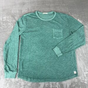 Marine Layer Heavy Slub Pocket Tee Shirt Mens Medium Green Long Sleeve $78 NWOT